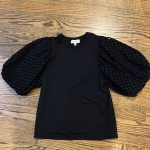 Gibson Latimer Black Puff Sleeve Blouse